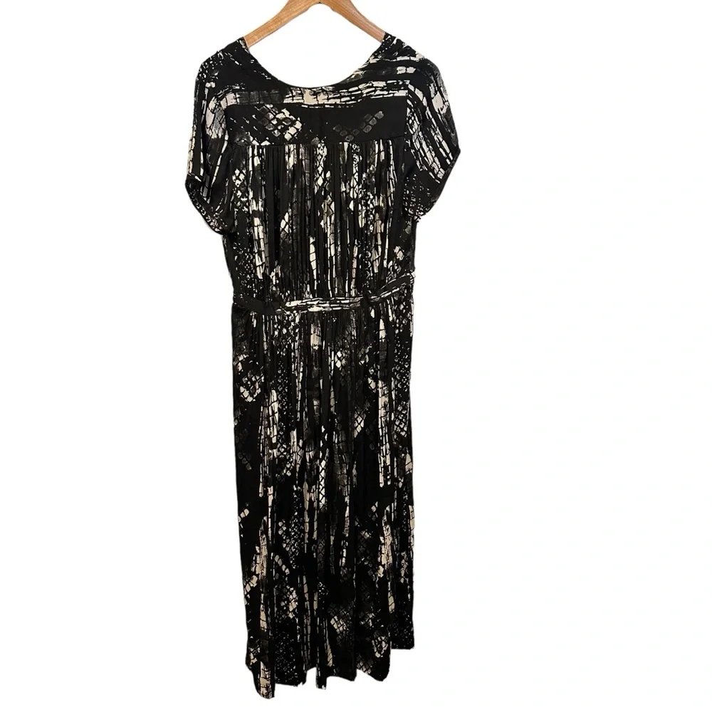 Free People‎ boho Long Robe Cover up tunic blouse snake print small S dress